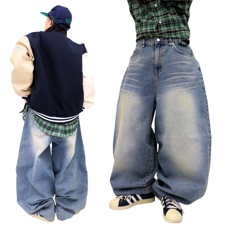 Wide Vintage Denim Balloon Pants