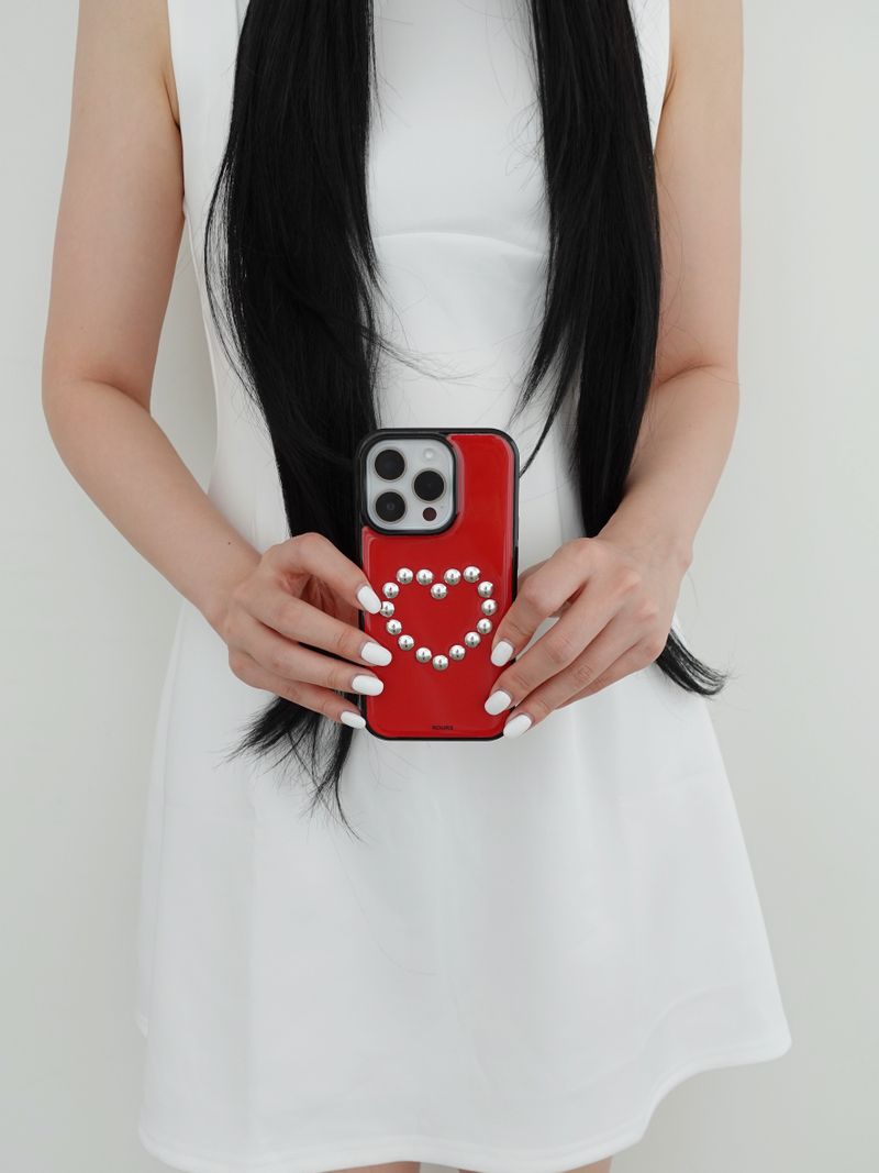 heart stud case (red)