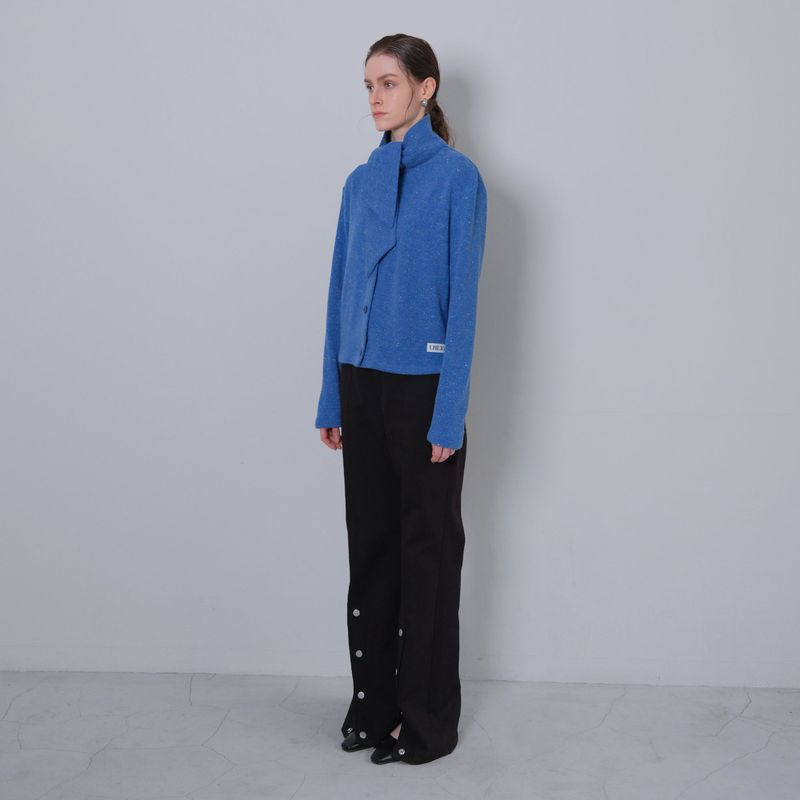 Black Slit Snap Long Pants