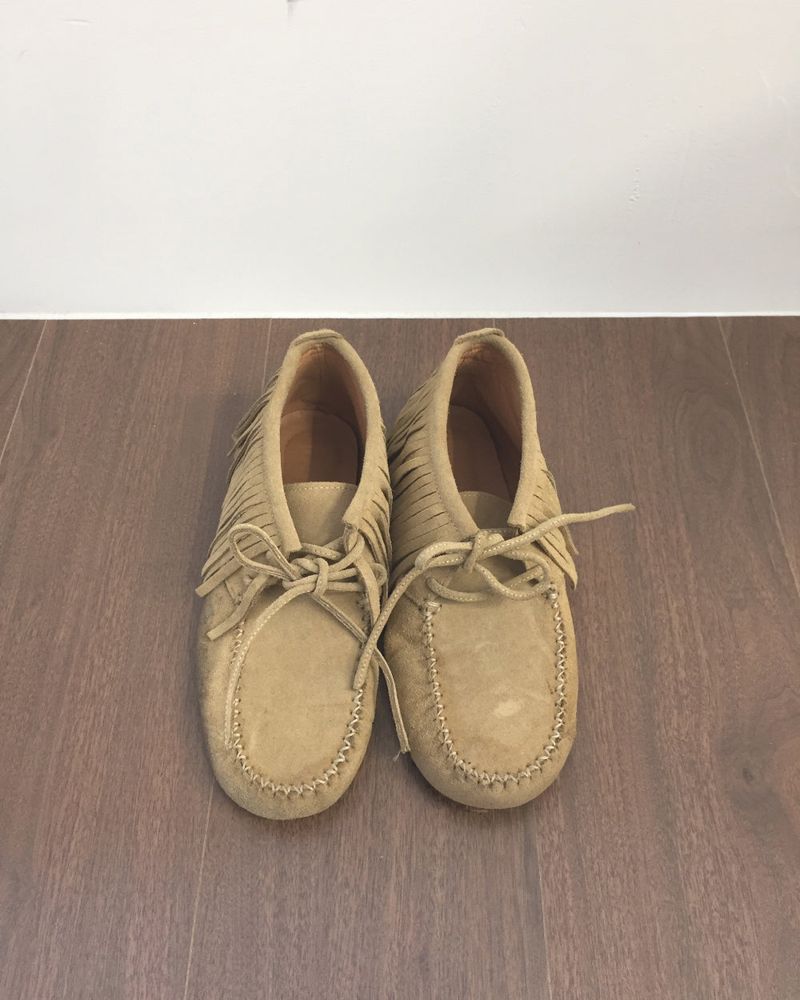 Suede fringe moccasins(1color)