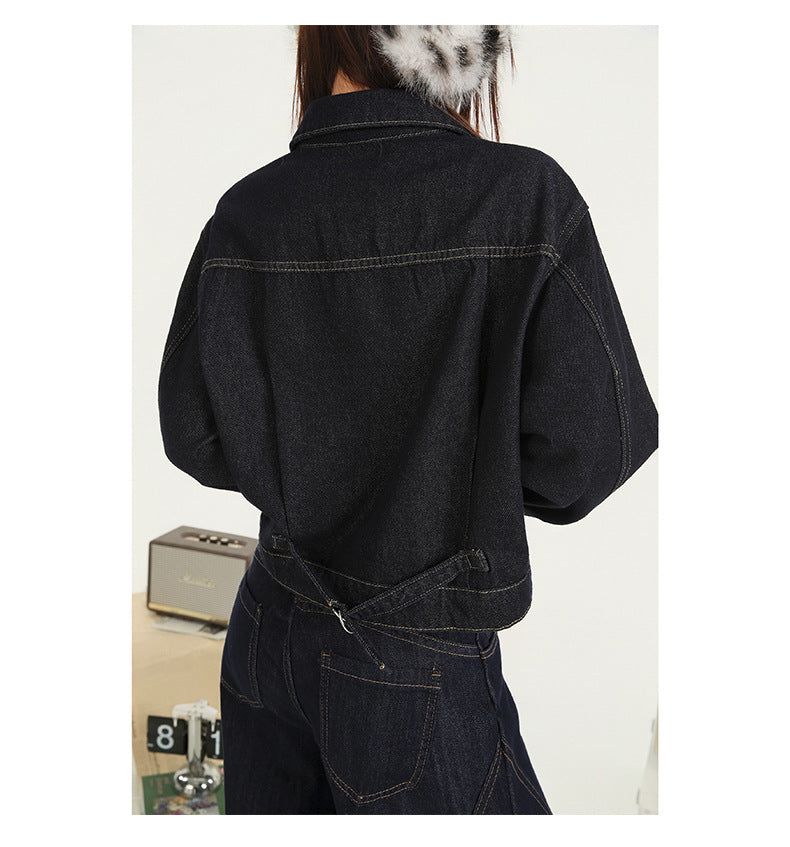Retro Tie-back Denim Jacket