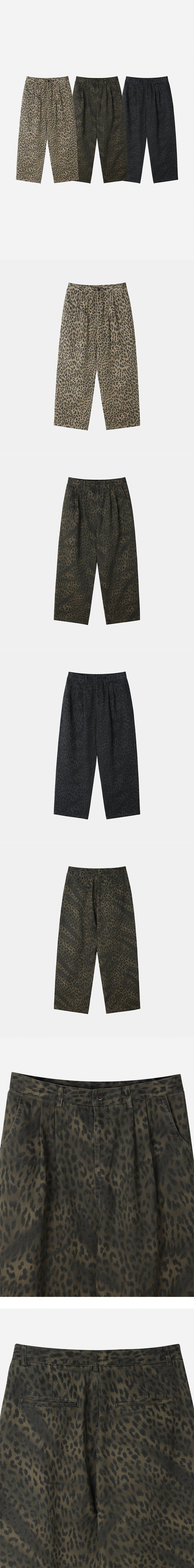 [Unisex] Two tuck leopard pants(3color)