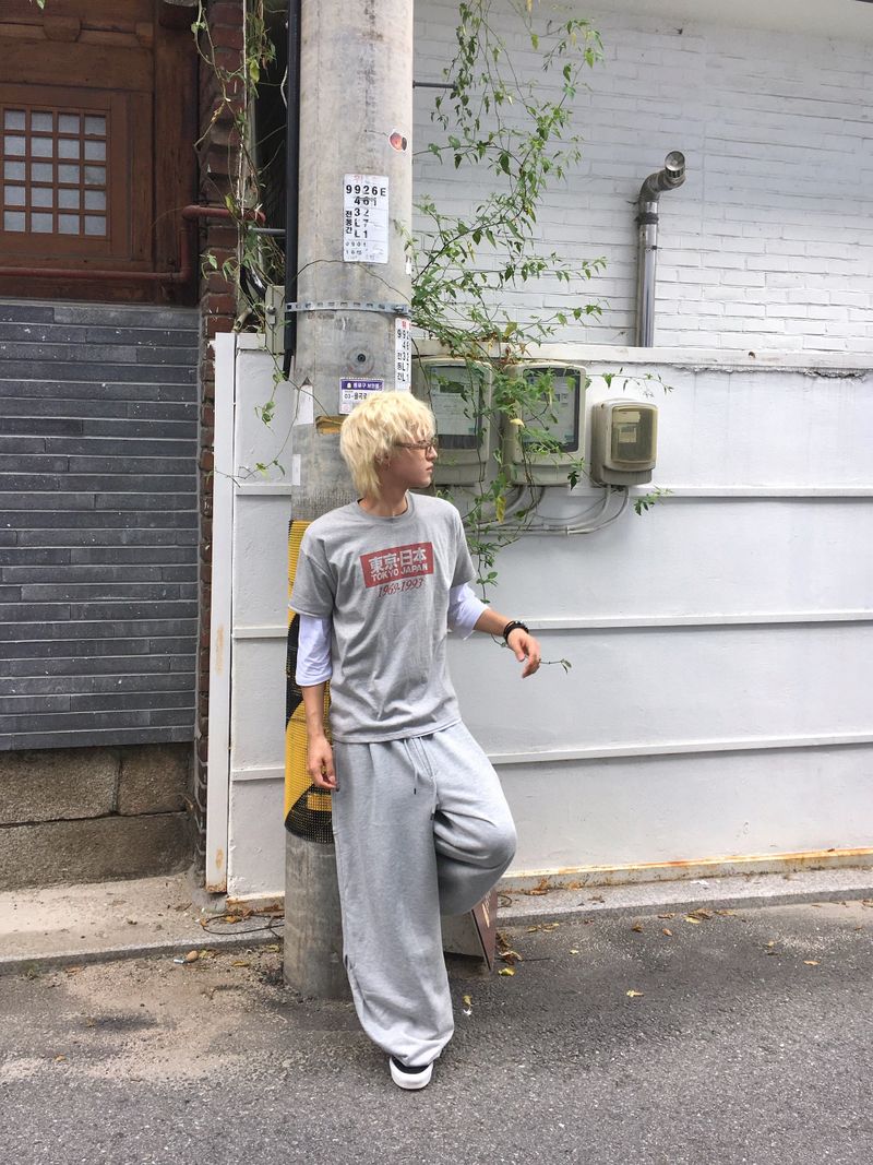 OEN Pintuck Heavy Wide Sweatpants 3C
