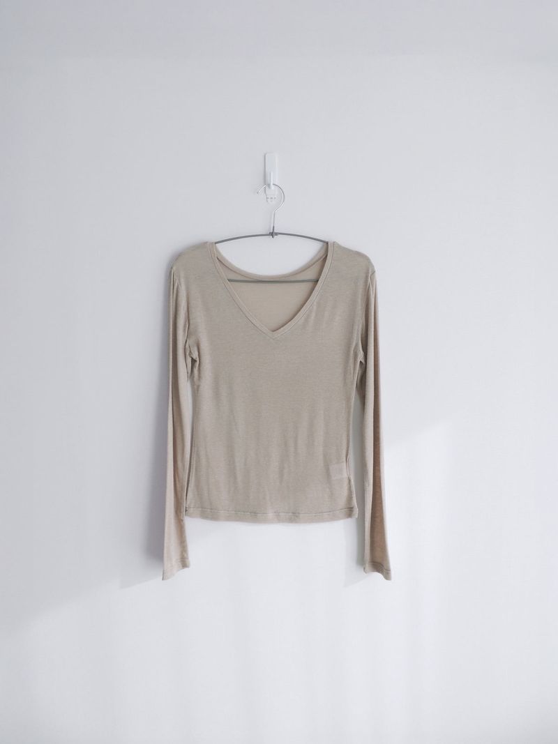 sheer v-neck tee (4c)