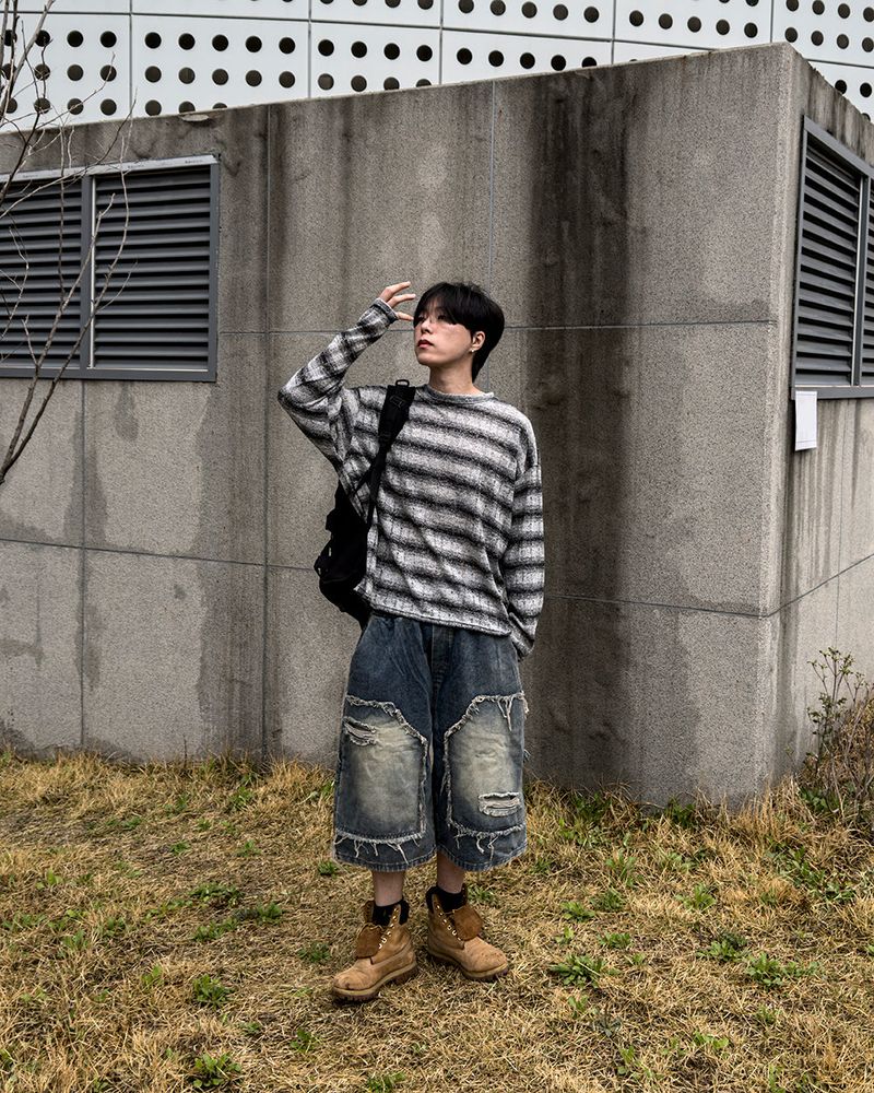 Ruin See-Through Stripe Knit
