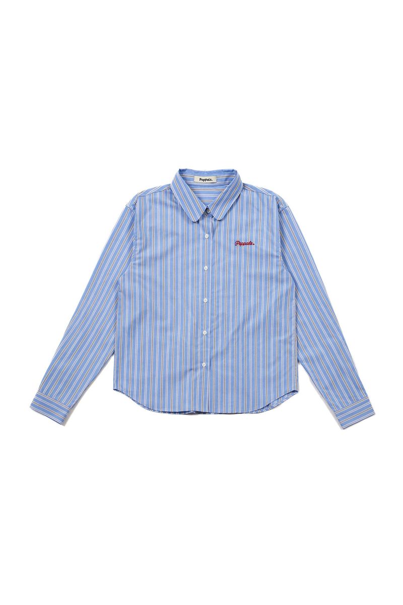 POPPALS（ポップパルズ）の「Pals Stripe Shirt [Skyblue]（Tops）」