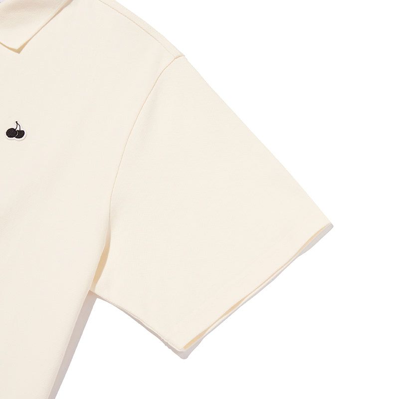 MONO CHERRY CROP PIQUE [IVORY]