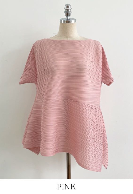 Lubat Unbalanced Pleated Blouse