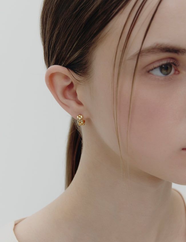 26SS★ H-Link Chain Earrings S