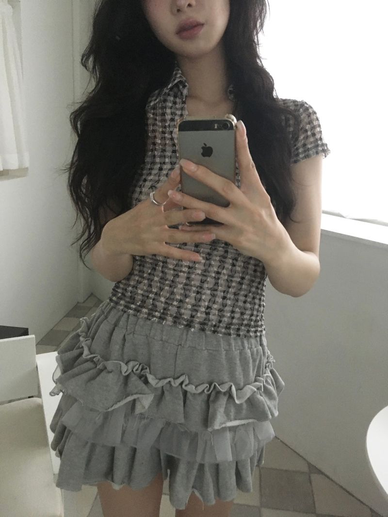 Terrycloth Ruffle Skirt