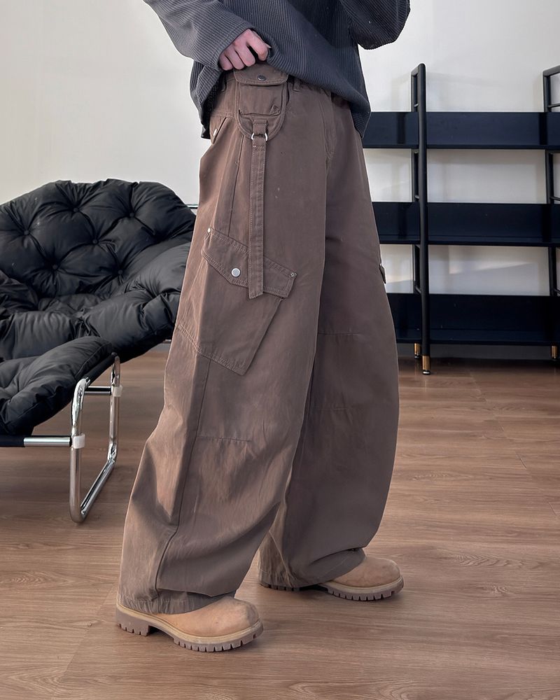 Rawden strap wide cargo pants