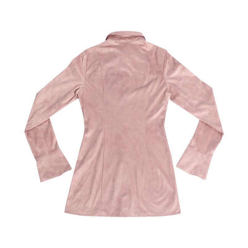 VINTAGE SUEDE LONG SHIRT #PINK