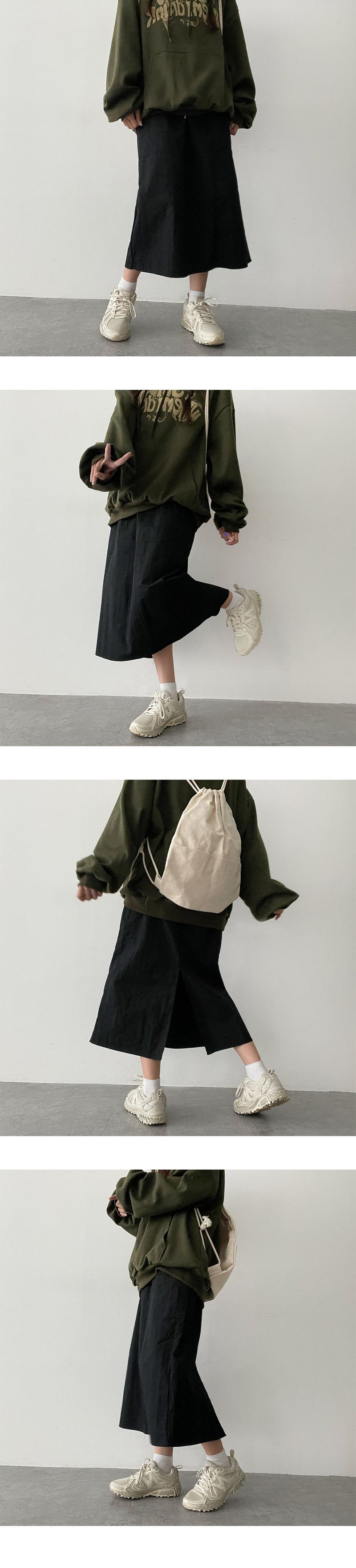 Two Ring Back Slit Banding Cargo Skirt