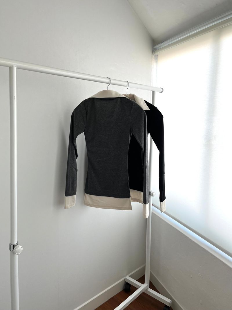 Layered Collar T-shirt (2 colors)