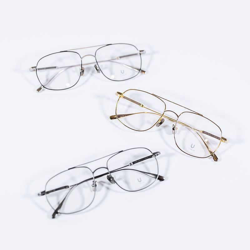 Knouun Square titanium glasses CODE. 102. G Silver