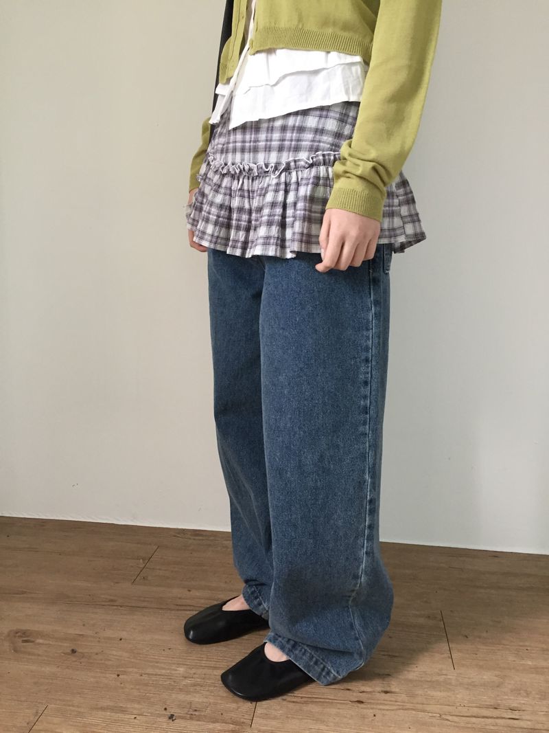 Plaid Layered Wrap Skirt (2color)