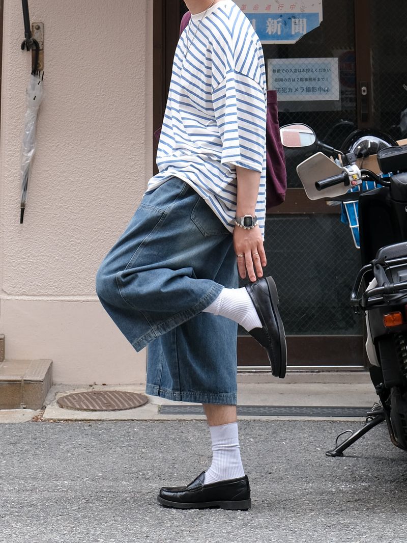 RUU Sand Washing Denim Bermuda Pants