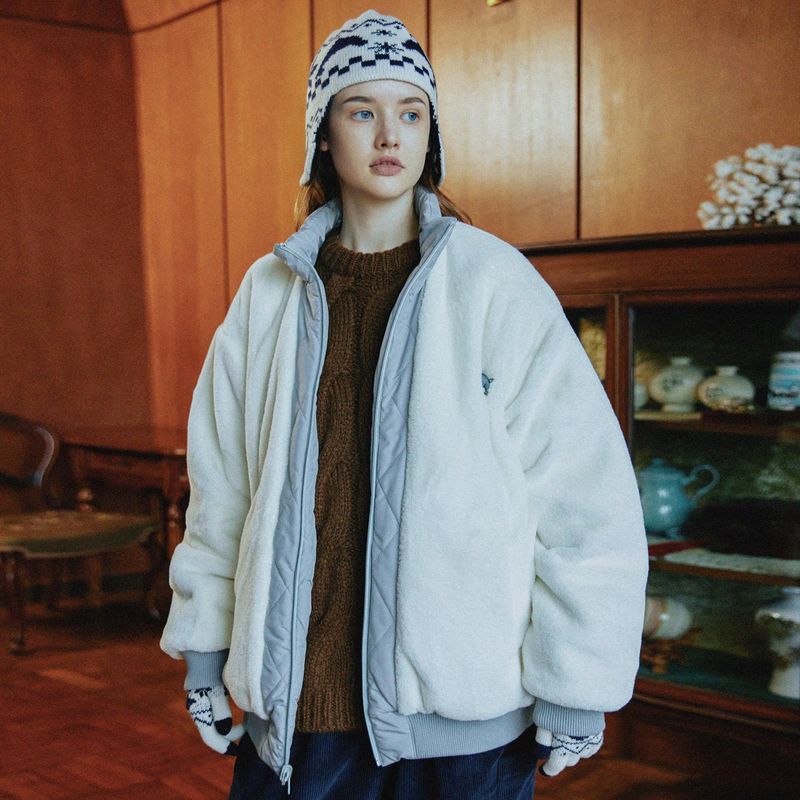 Reversible quilting fur jacket