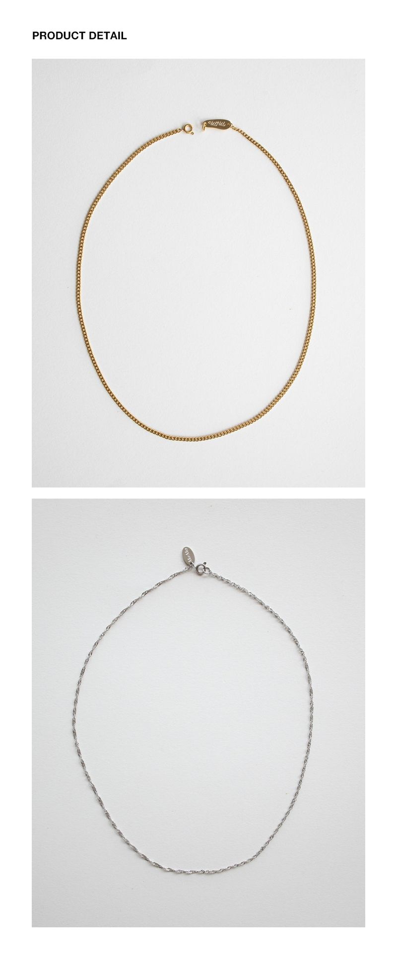 [Set] Gold and silver 2 chain necklace