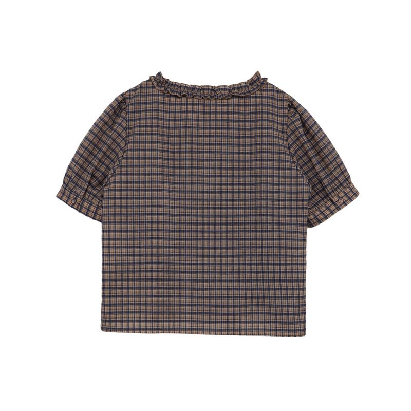 KOOKEESEE（クキシ）の「Check Frill Blouse (beige)（Tops）」