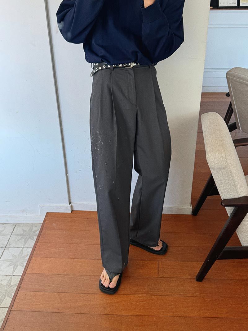 ASCLO TR Two Tuck Wide Slacks (3color)