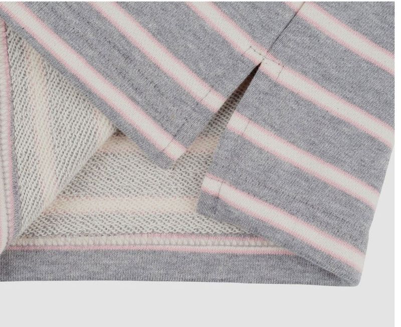 SOFT COLLAR STRIPE T-SHIRT (LIGHT GRAY)