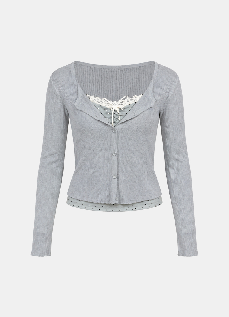 Aven Lace Layer Cardigan Set