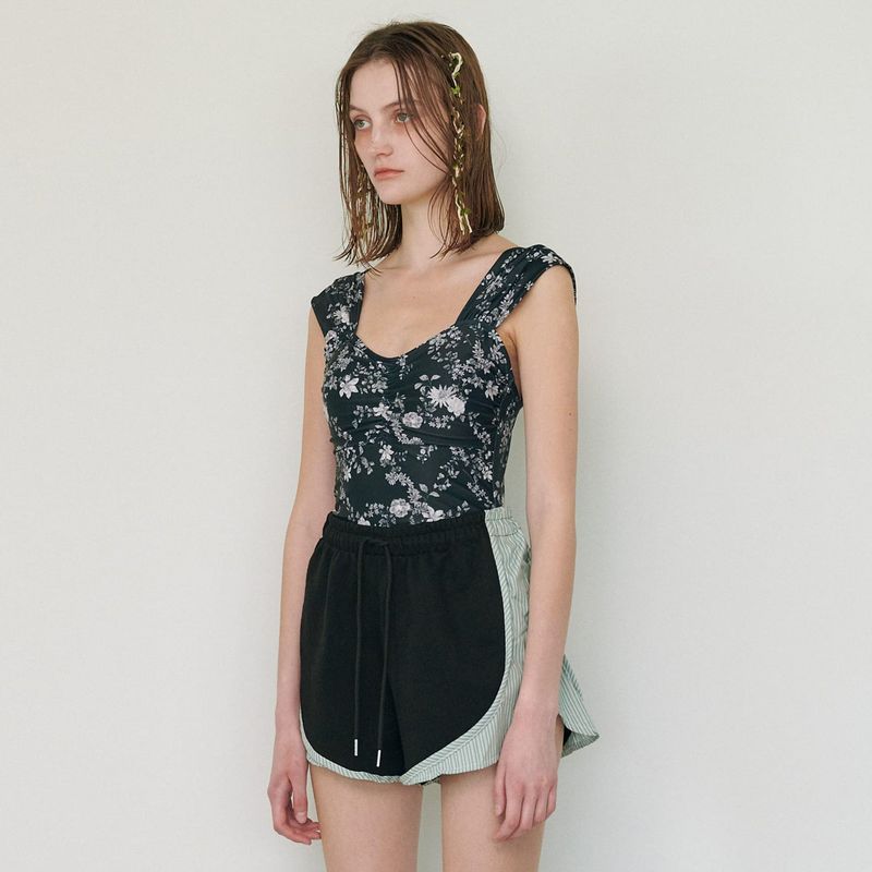 FLOWER SWIMSUIT, BLACK