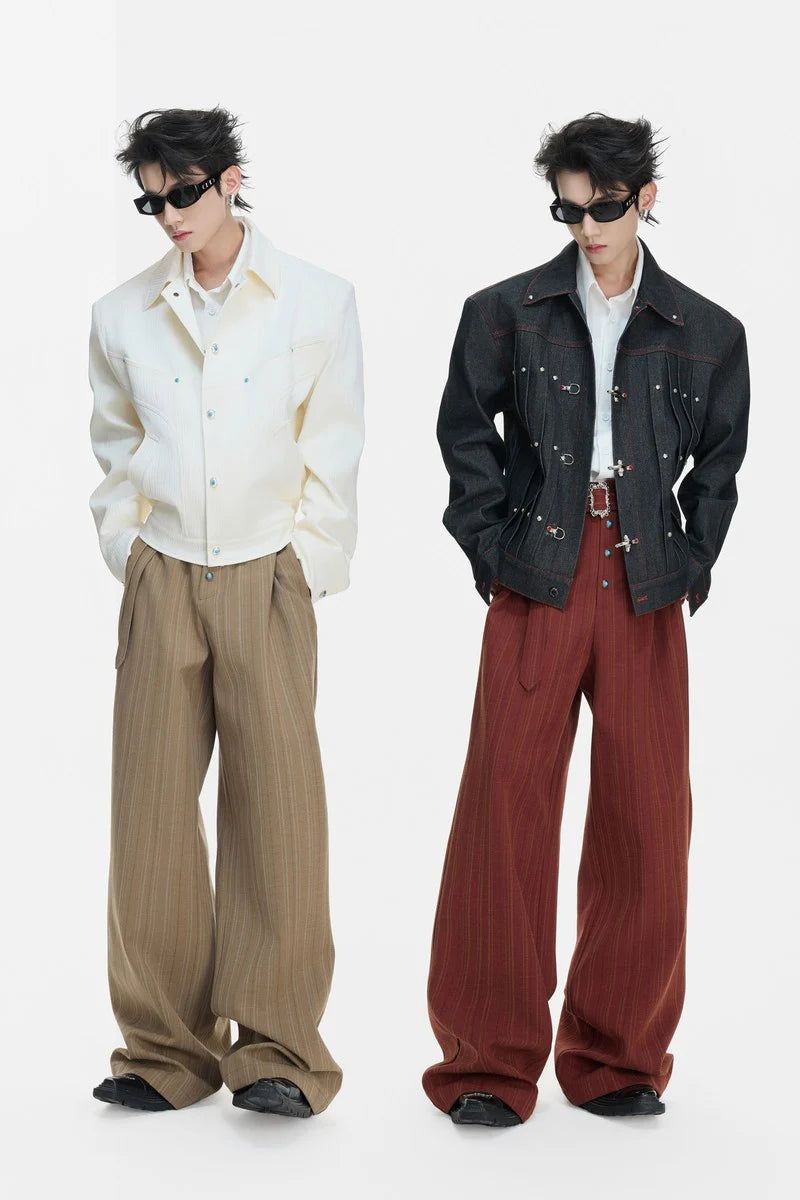 Argue Cultureの「Striped Pleated Wide Leg Pants(Pants)」