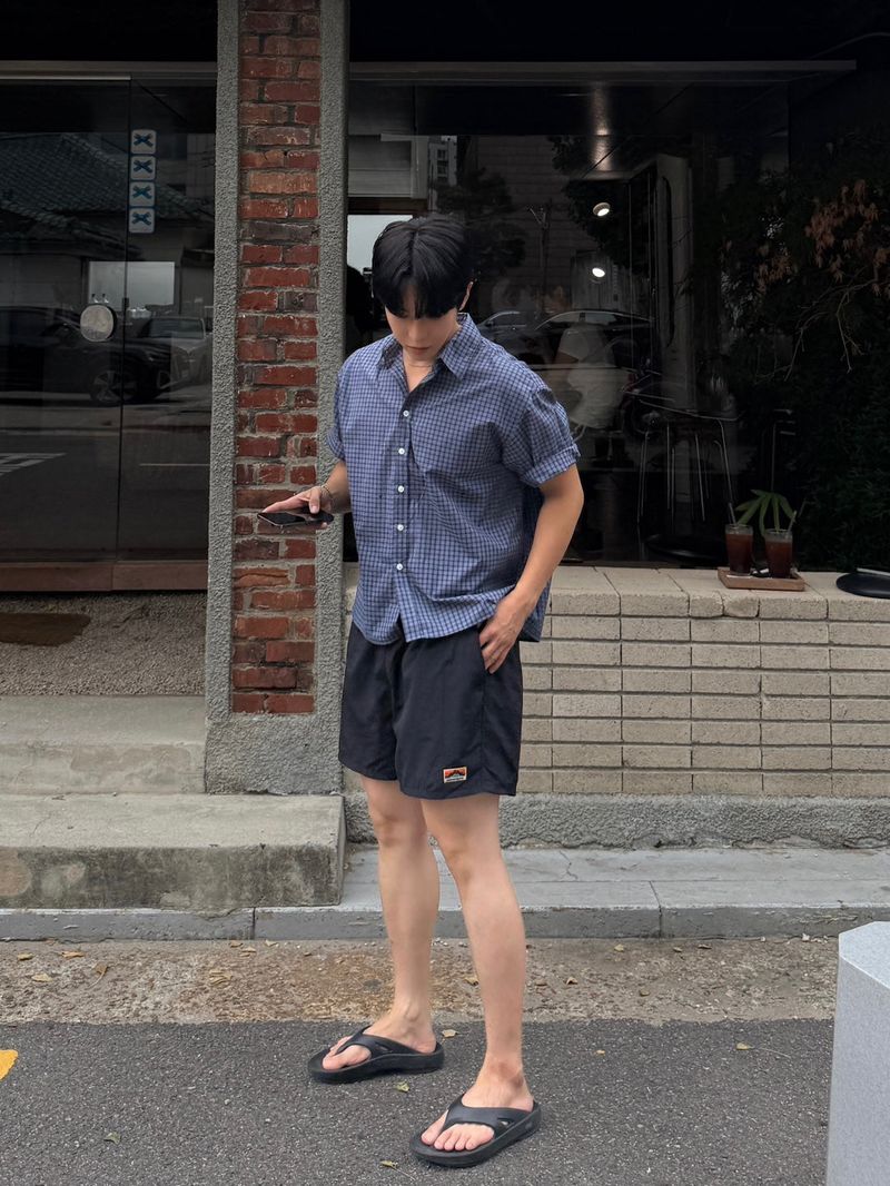 Ray crop checkered short-sleeved shirt
