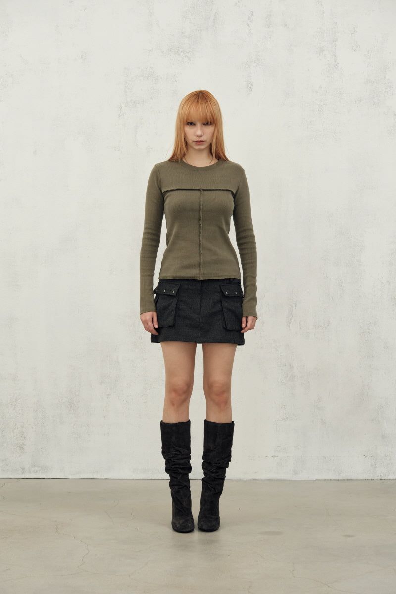 wool pk skirt (dark grey)