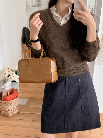 Simple Basic V-neck Knit (10color)