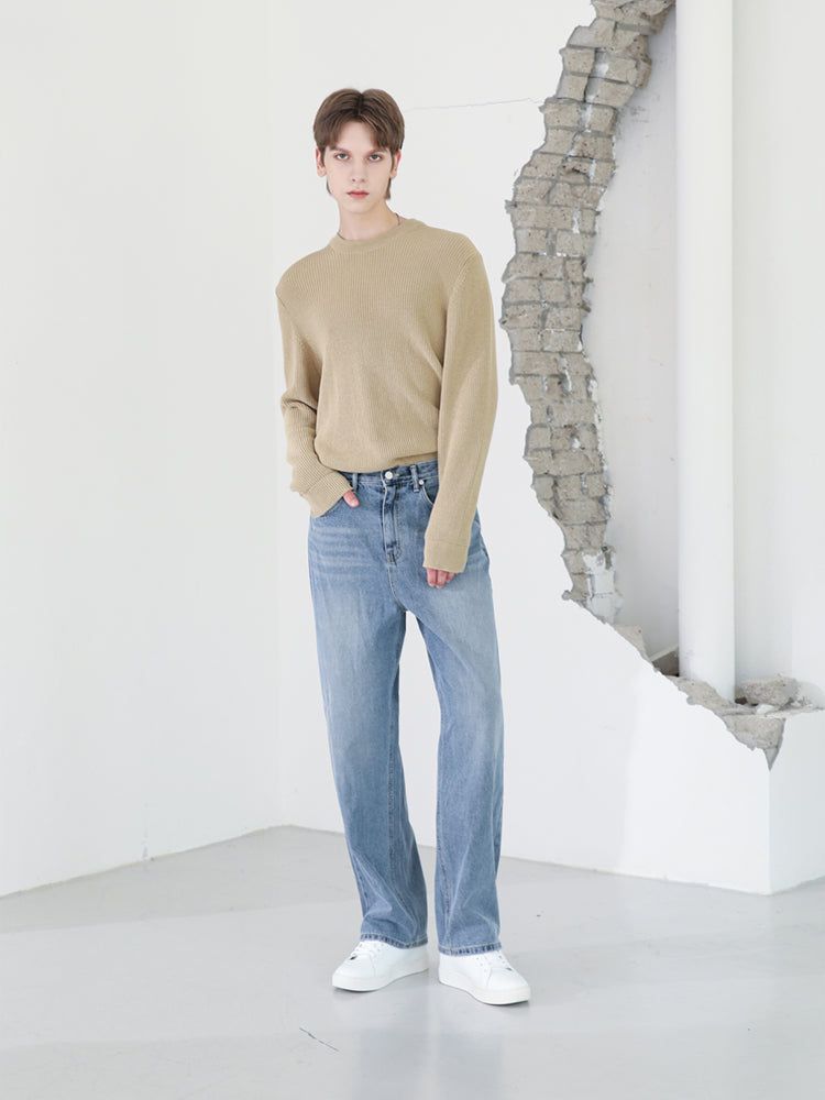 M186 BASIC WIDE DENIM PANTS
