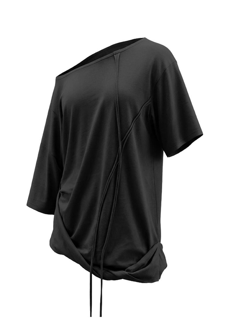  TILT OFF-SHOULDER TOP . BLACK