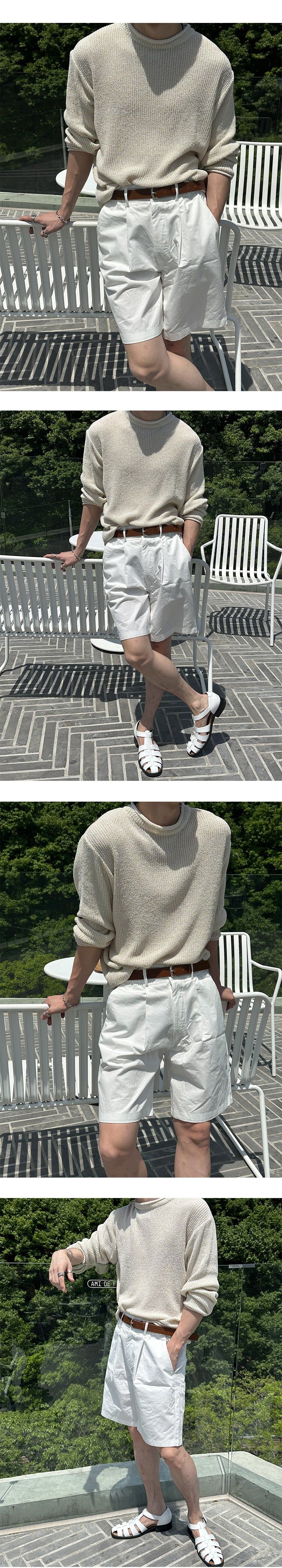 [S/S] Bio pin tuck bermuda pants(5color)