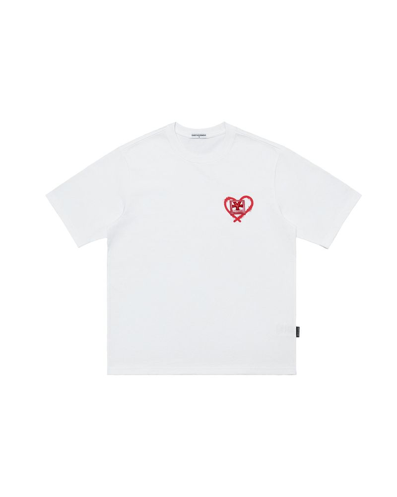DirtyCoins（ダーティーコインズ）の「DirtyCoins Patch In Heart T-Shirt White（Tops）」