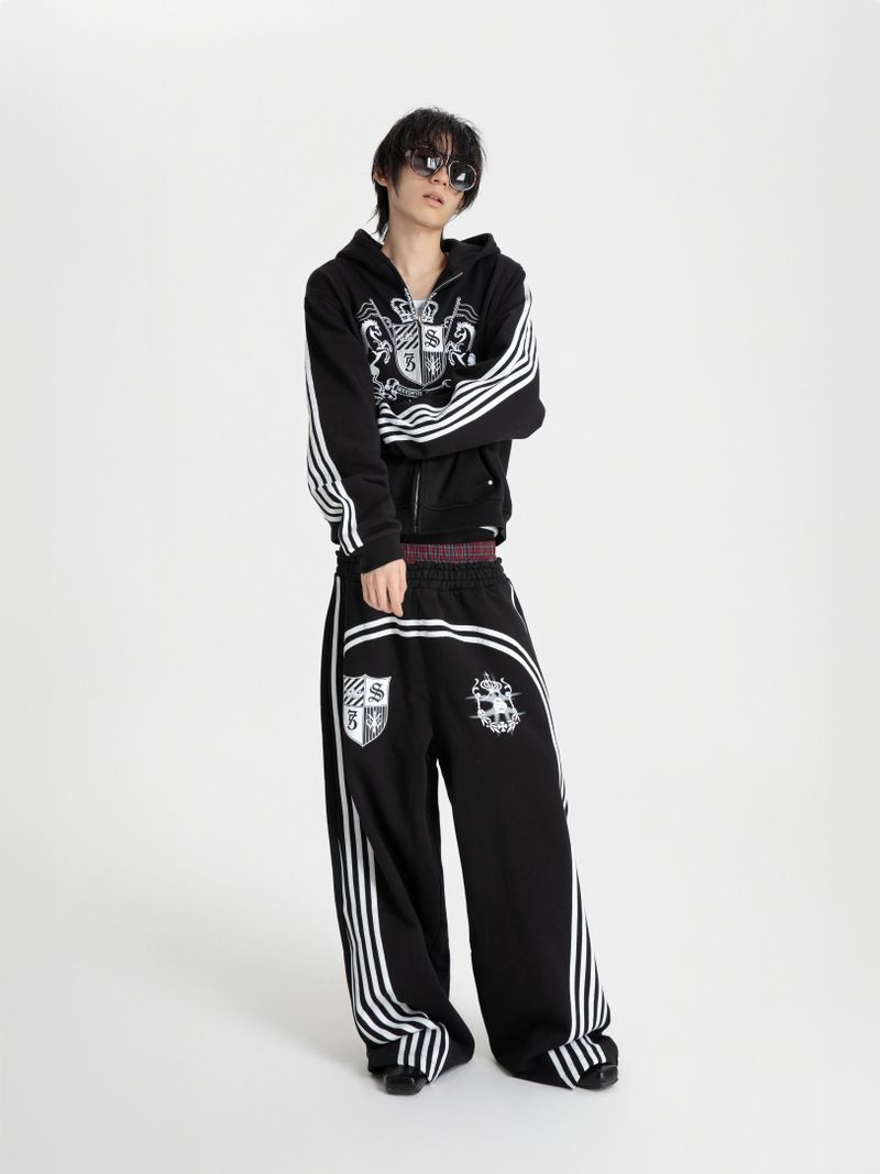 SEXXDEVIL Dual-Waist Striped Sweatpants