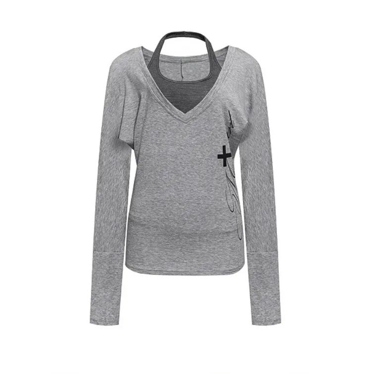Laura Layered Lettering V-Neck Top