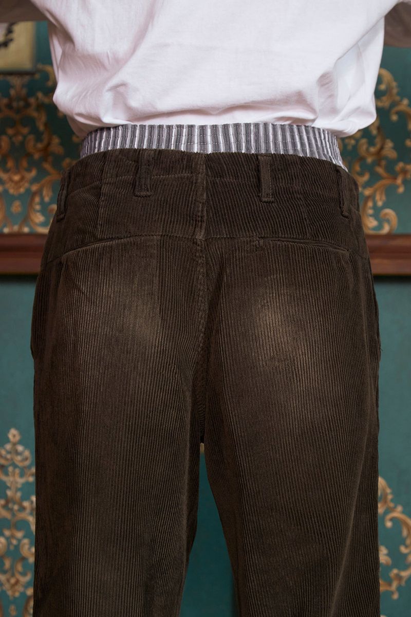WASHED CORDUROY PANTS / KHAKI BROWN