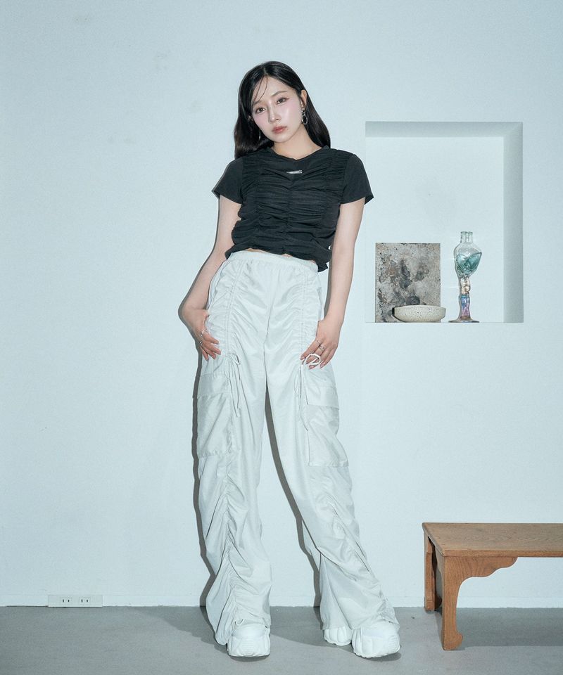 ANDGEEBEE(アンジービー)の「ギャザーリボンカーゴパンツ(Pants)」