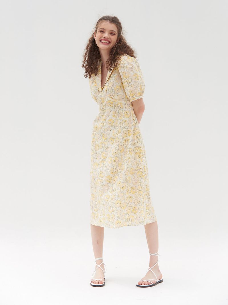 SAILOR COLLAR CANDY MIDI ONEPIECE_YELLOW
