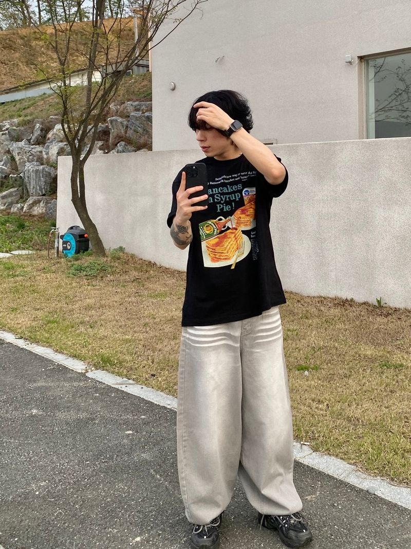 Sand Washing Denim Balloon Pants 2C