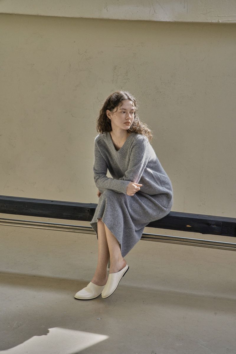 WOOL H SKIRT_GRAY