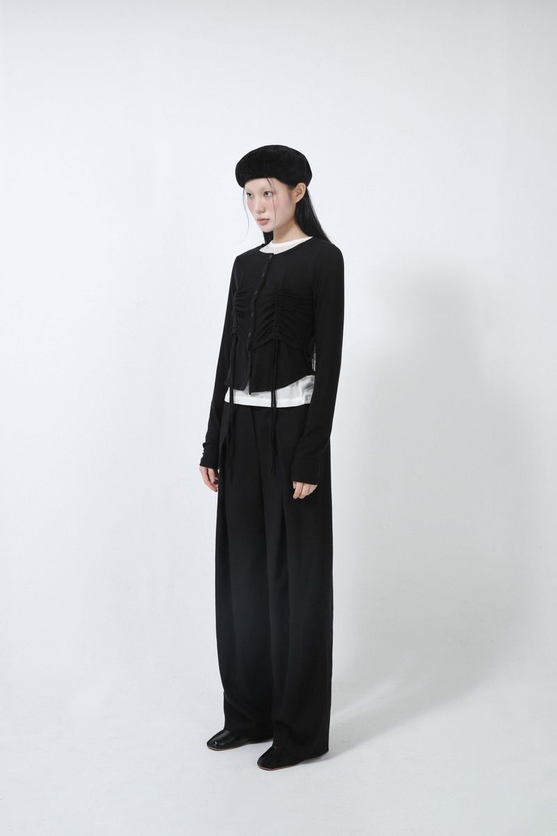 WOOL PINTUCK PANTS