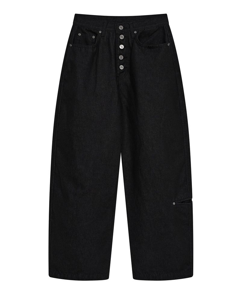 レッド デニム パンツ (black)