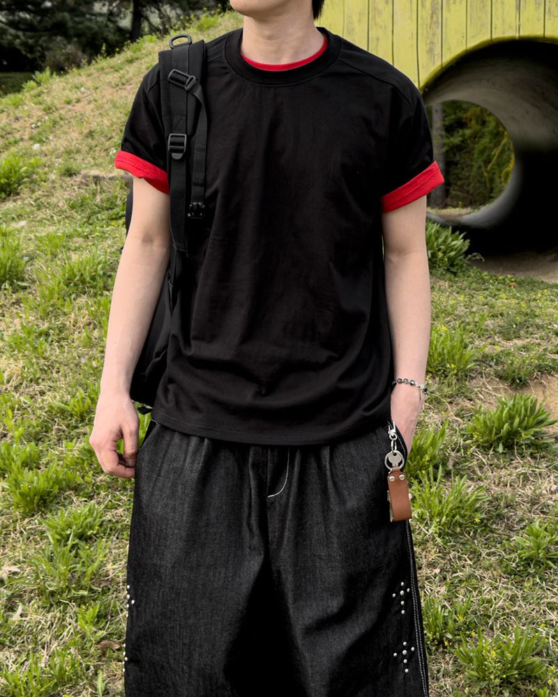 Nick Line Layered Short Sleeve T-Shirt
