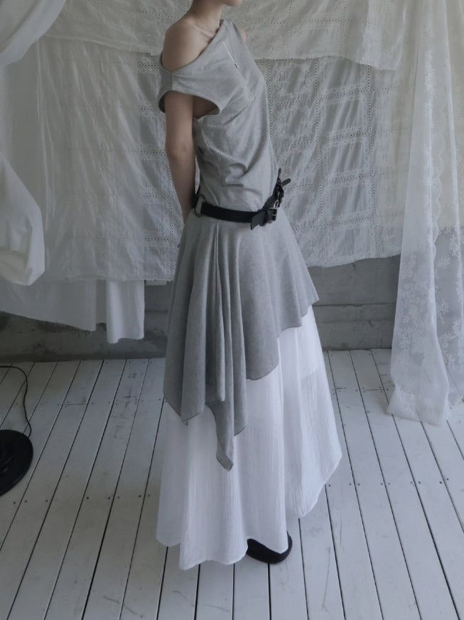 Sella Shirred Flare Long Skirt