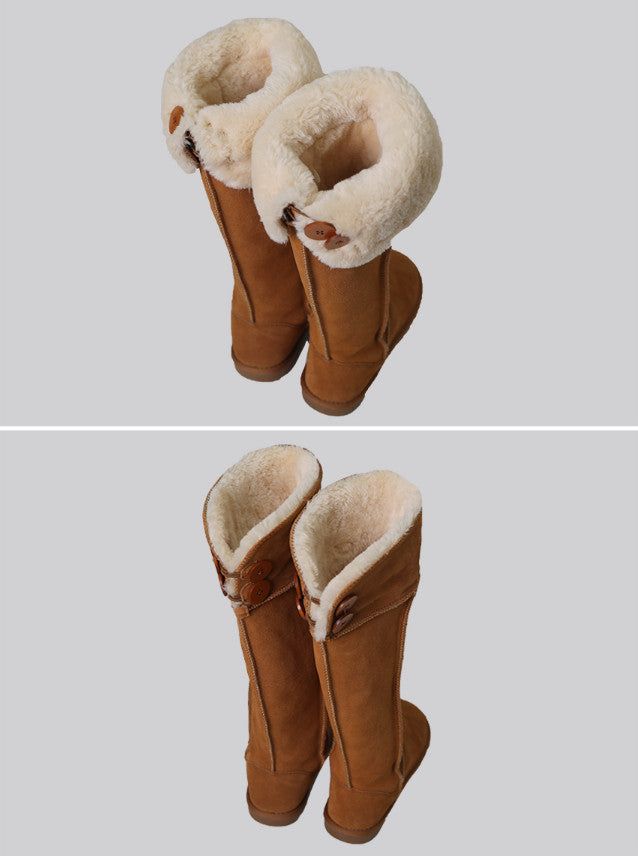 Natural Leather Dumble Long Boots