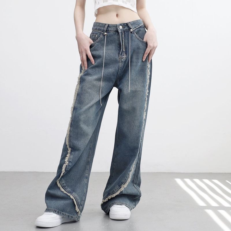 Weather Cable Vintage Denim Pants (belt set)
