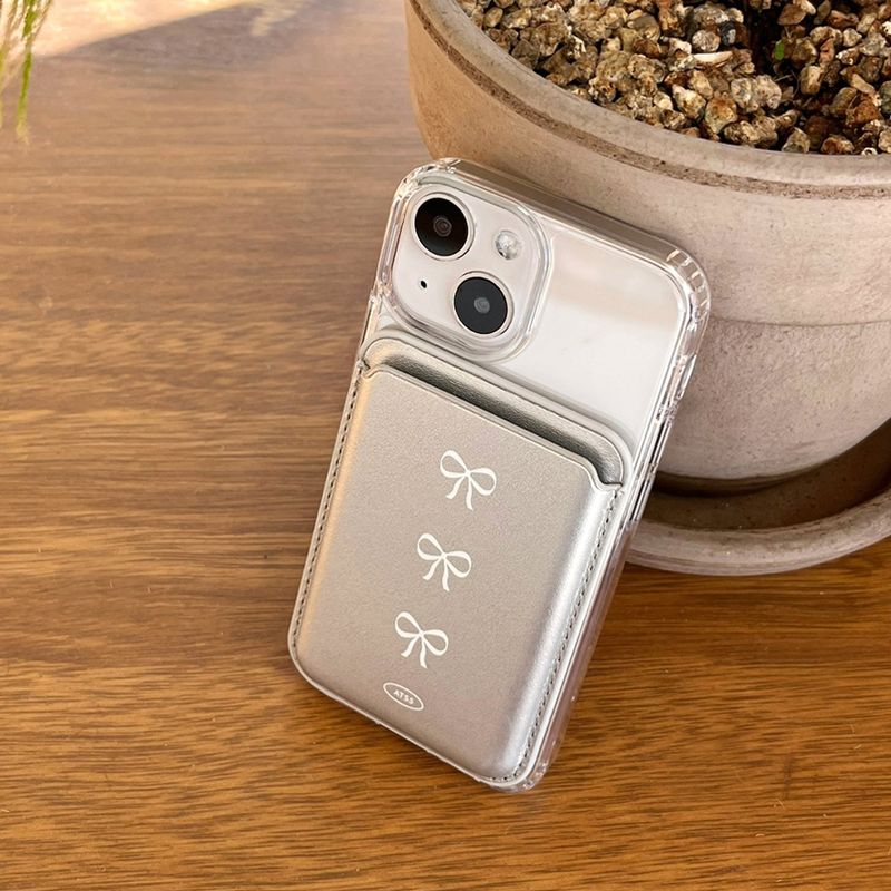 Ribbon MagSafe Silver Card Wallet (single product)